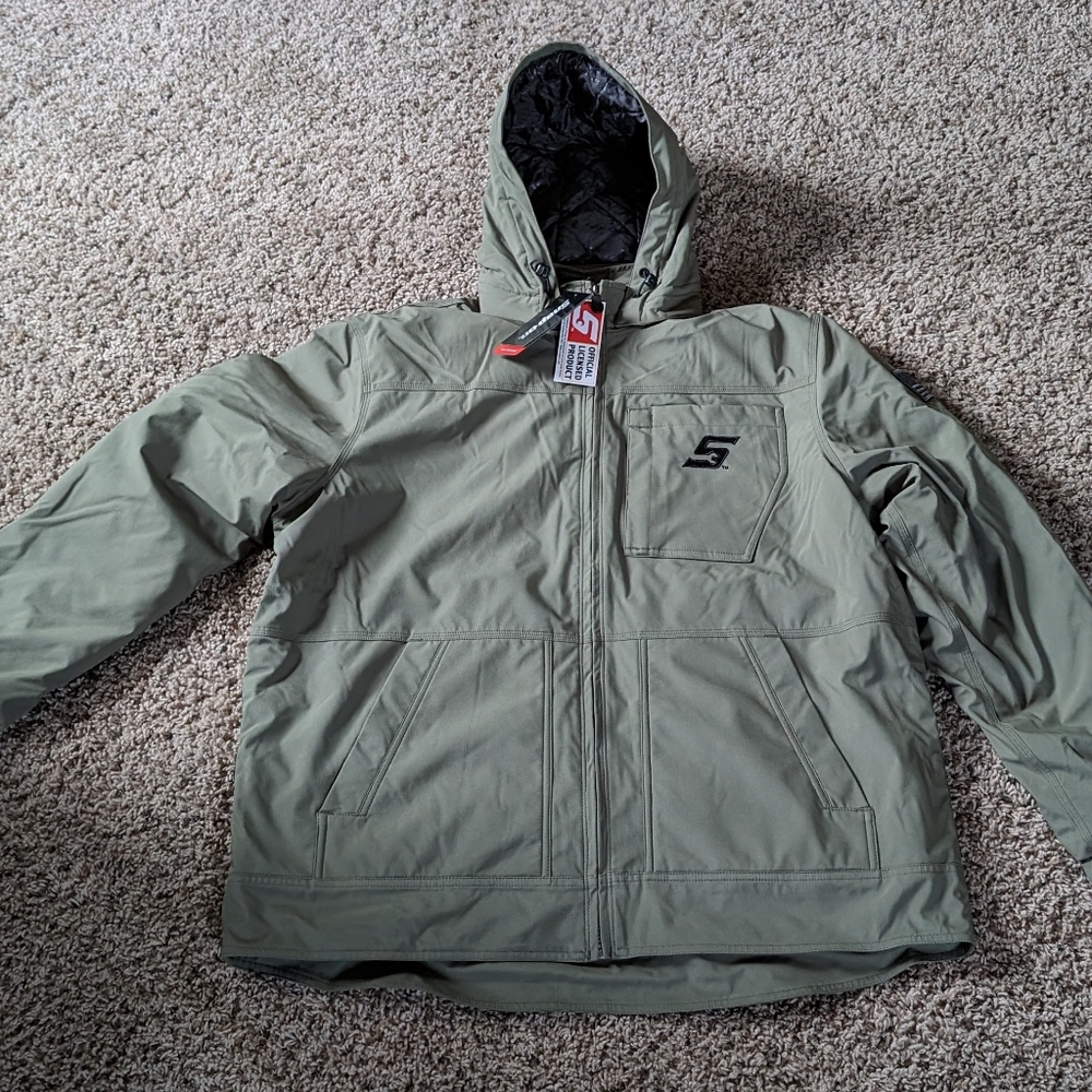 Snap-on Tools New Combat Green Zip up Padded Winter Coat Men's XL